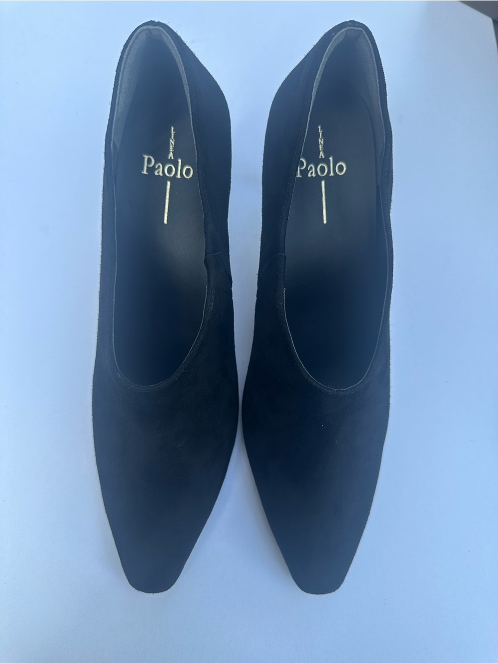 Linea Paolo Valentin-L Black Leather Ankle Boots Womens Size 10M Chrome Heel NEW